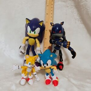 Jakks Sonic the Hedgehog Action Figure Lot Of 4 - Tails Chaos Posable Sega Toys